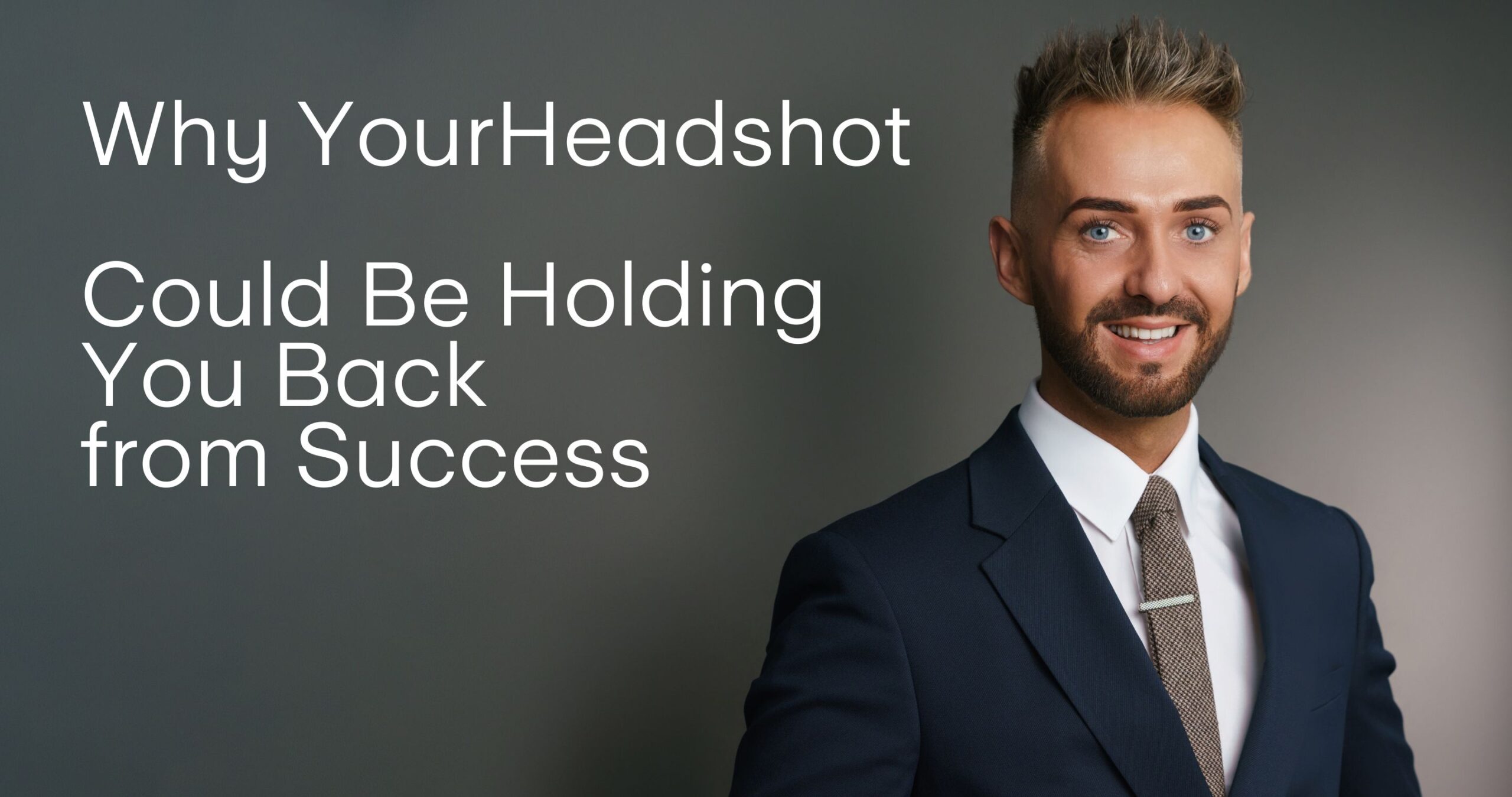 Professional headshot photograph taken by Northern Ireland's top headshot photographer in Belfast of a man in a suit lit from the side on a dark grey backdrop